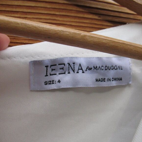 Mac Duggal 55709 Womens White Embellished Sleeve Jersey Wrap Gown - Picture 16 of 16